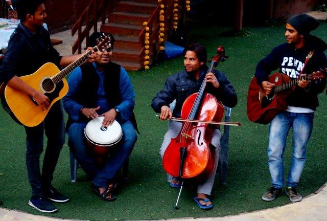 male instrumental band Hebron Palestine